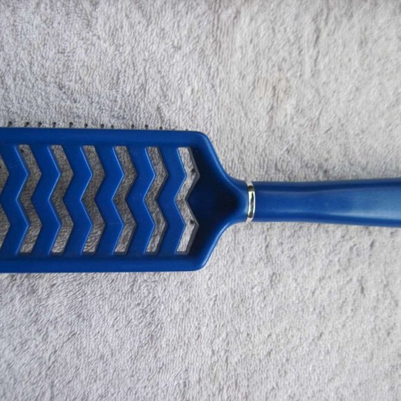 Goody Select Plastic Vented Flat Paddle Hair Brush Blow Dry 1999 Blue Silver - Picture 13 of 15